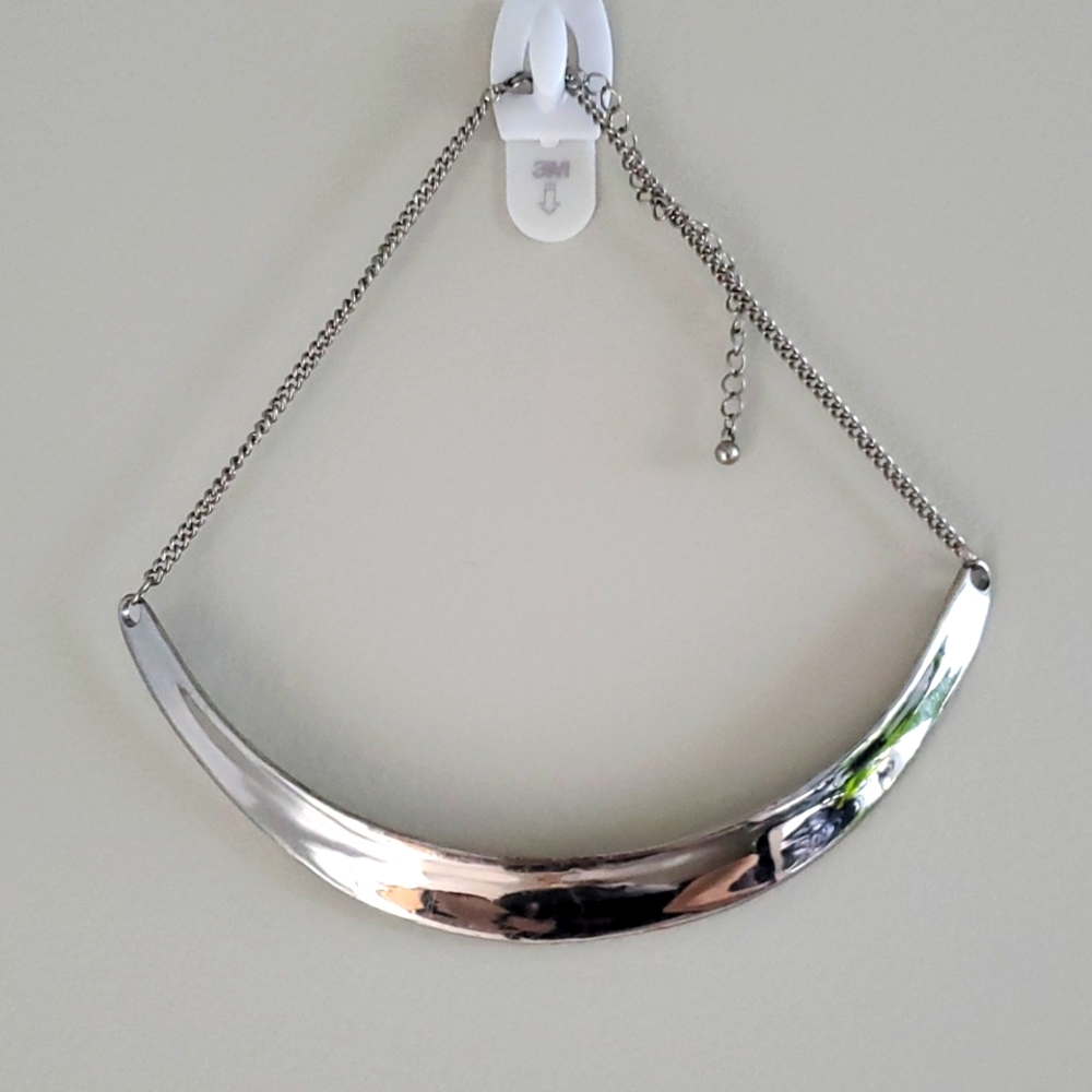 Silver Crescent Necklace